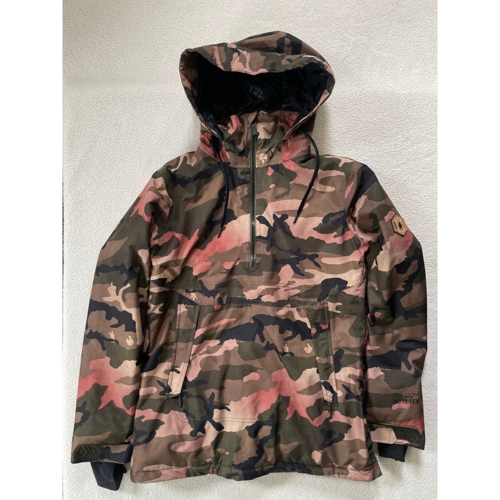 Volcom Womens Small Anorak‎ Jacket Pink Cloudwash Camo Gore-Tex H0452004 FDR